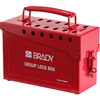 Portable Metal Group Lock Box, Red, 13
